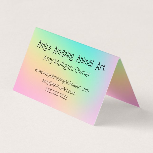 Carte De Visite Coloré Pastel Gradient (Devant)