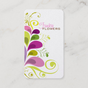 Carte De Visite Coloré vert violet vert floral Déco Feuilles Natur