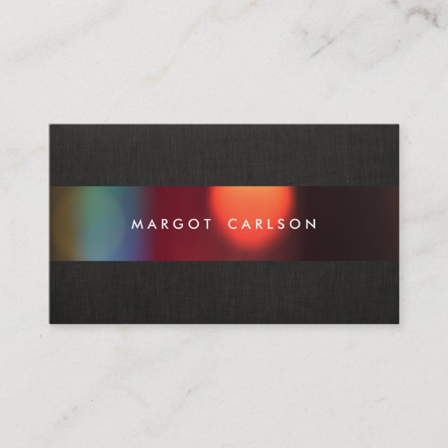 Carte De Visite Colorée Bokeh Black Party et coordinateur d'événem (Devant)