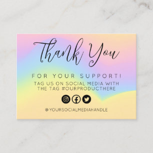 Carte De Visite Colorée Pastel Calligraphie Pastel Média Insérer