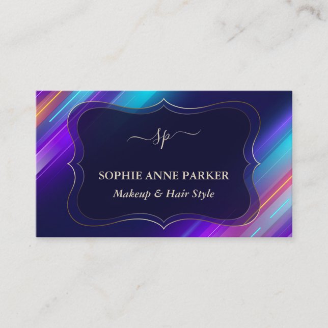 Carte De Visite Colorful Abstract monogram (Devant)