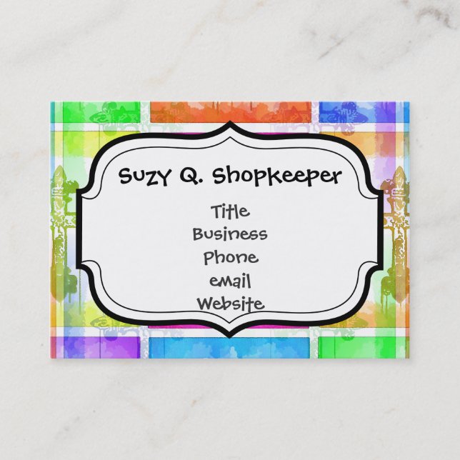 Carte De Visite Colorful Crosses Christian Pop Art Collage (Devant)