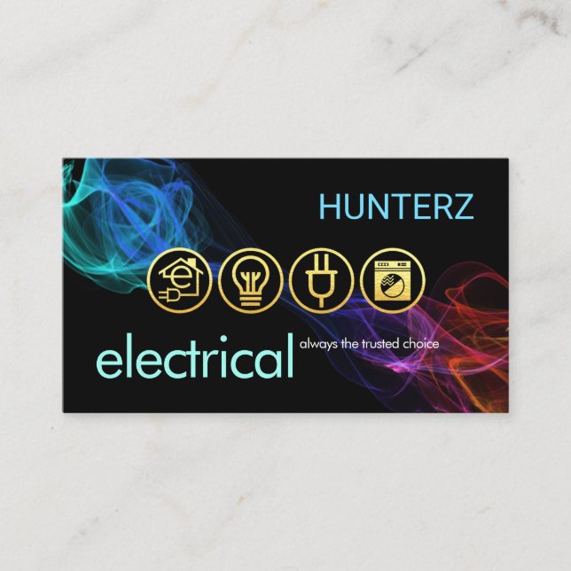 Carte De Visite Colorful Electric Wave Lightning (Devant)