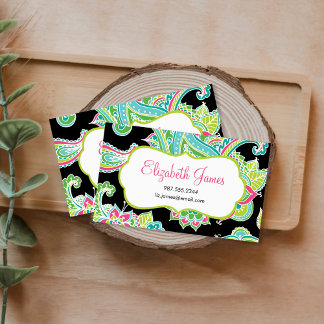 Carte De Visite Colorful Illustrated Bohemian Paisley