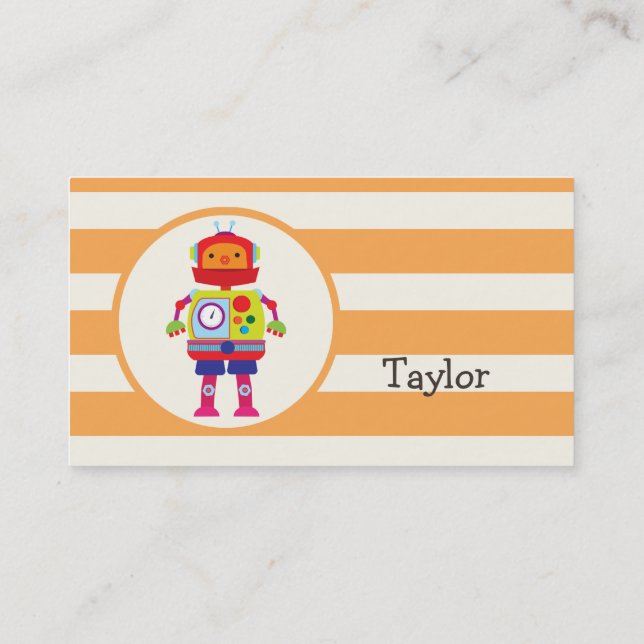 Carte De Visite Colorful Robot Orange Stripes (Dos)