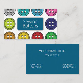 Carte De Visite Colorful Sewing Buttons Fashion Tailor