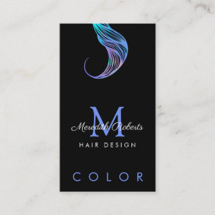 Carte De Visite Coloriste des cheveux Styliste Opal bleu QR Code M