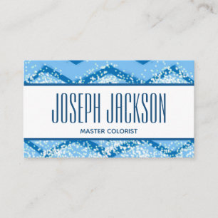 Carte de visite coloriste maître Chevron bleu