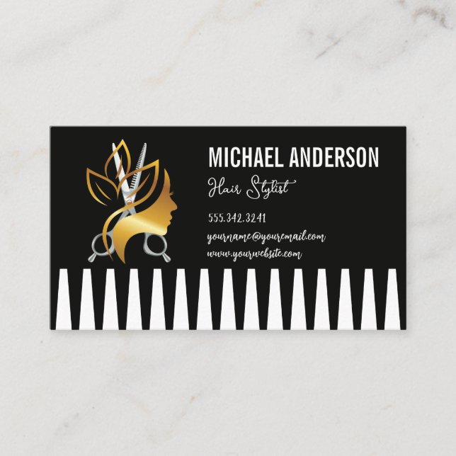 Carte De Visite Comb | Logo du salon (Devant)
