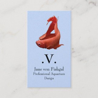 Carte De Visite Combattant Siamois Betta Rouge
