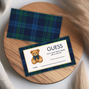 Carte De Visite Combien d'ours en peluche La partie de jeu pour bé