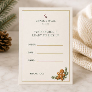 Carte De Visite Commande de ramassage de boulangerie de Noël au pa