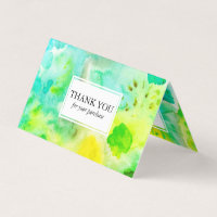 Commande Merci aquarelle couleur vert plissé