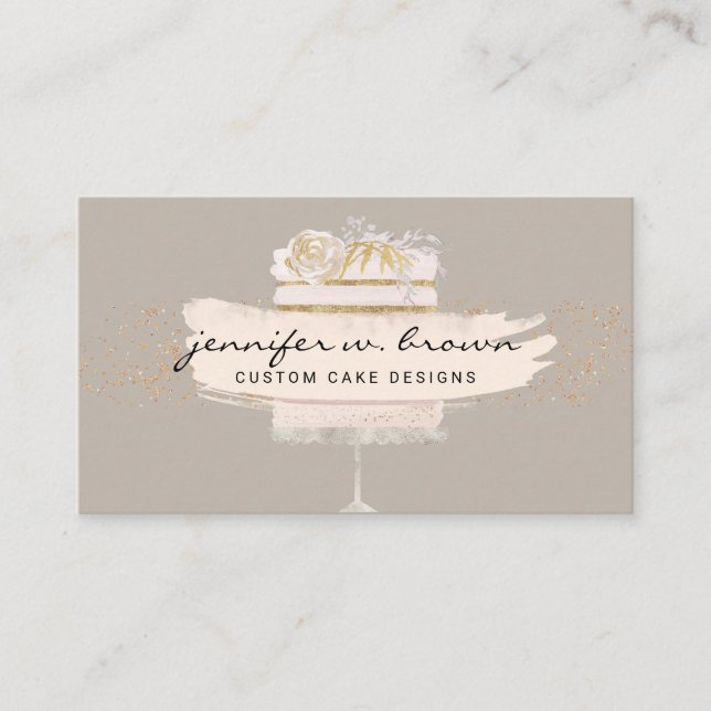 Carte De Visite Commandes de Pops de Gâteau de Mariage (Devant)