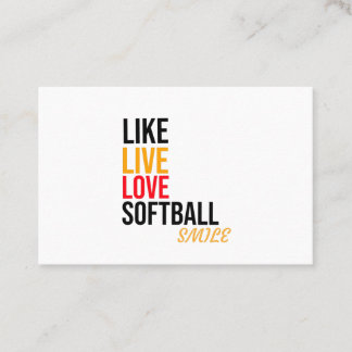 Carte De Visite comme, live, amour softball, sourire