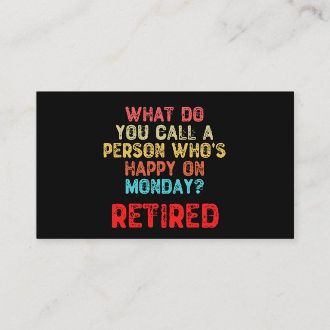 Carte De Visite Comment appelez-vous une personne qui est heureuse (Devant)