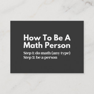 Carte De Visite Comment être une personne mathématique