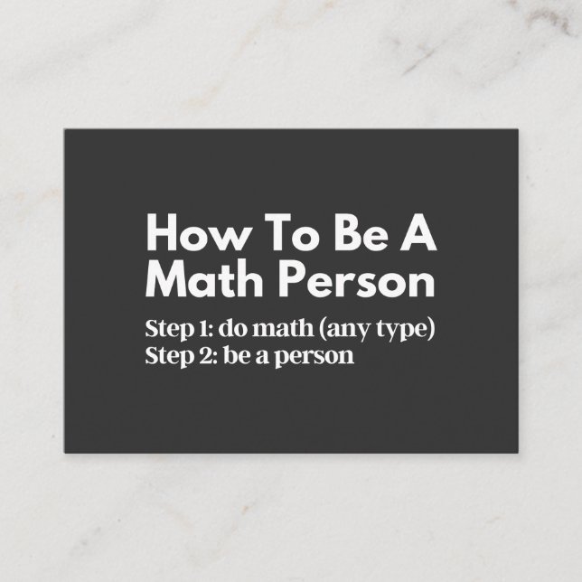 Carte De Visite Comment être une personne mathématique (Devant)