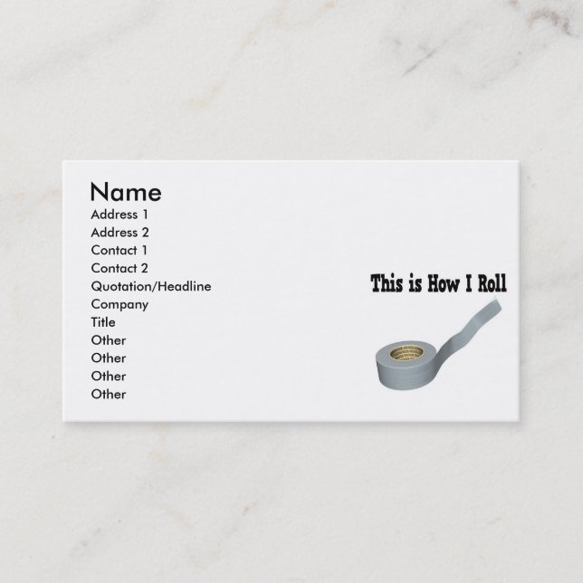 Carte De Visite Comment faire pour rouler une bande à goutte (Devant)