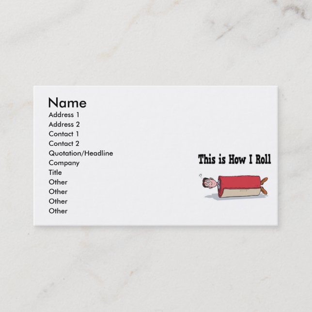 Carte De Visite Comment je déroule un tapis (Devant)