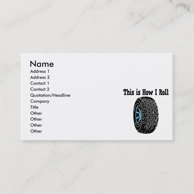 Carte De Visite Comment je roule Pneu (Devant)