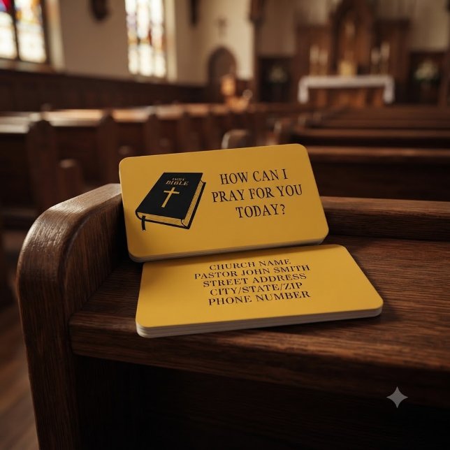 Carte De Visite Comment puis-je prier pour vous Église Pasteur Or (Créateur téléchargé)