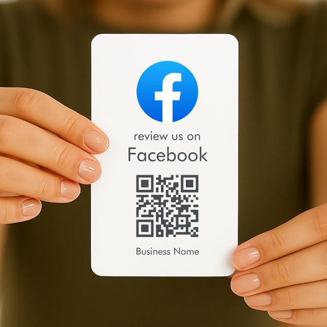 Carte De Visite Commentaires Facebook | Code QR professionnel blan (Créateur téléchargé)
