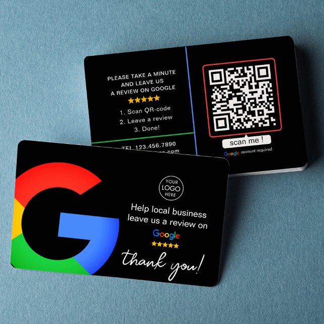Carte De Visite Commentaires Google noir | Business Review Us QR C (Créateur téléchargé)