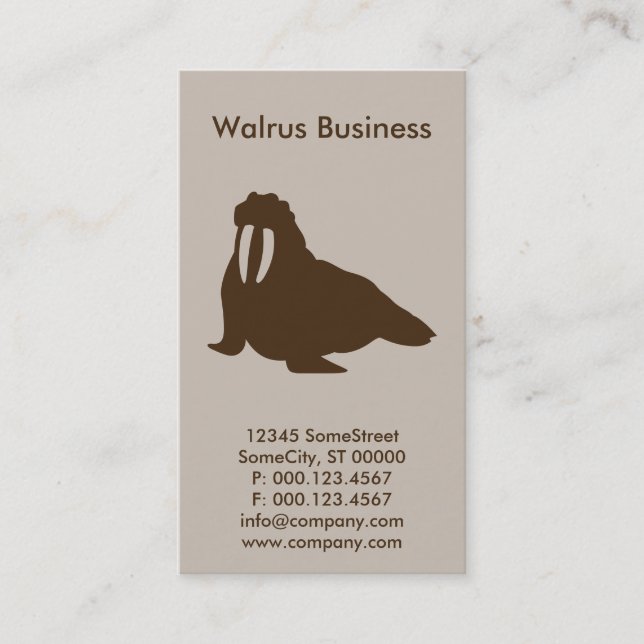 Carte De Visite commerce de walrus personnalisé (Devant)