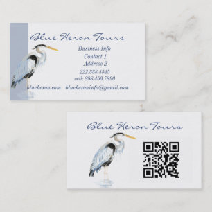 Carte De Visite Commerce personnalisé Great Blue Heron Bird QR Cod