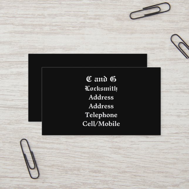 CARTE DE VISITE COMMERCES, COUVERTURE (Devant/Arrière en situation)