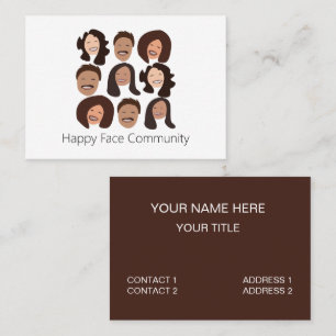 Carte De Visite Communauté de visages heureux de personnes sourian