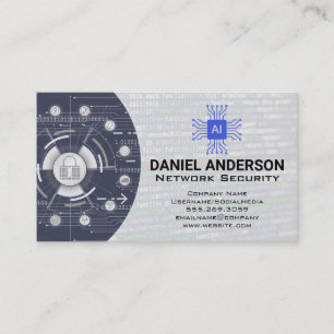 Carte De Visite Communications réseau Technologie d'IA Sécurit