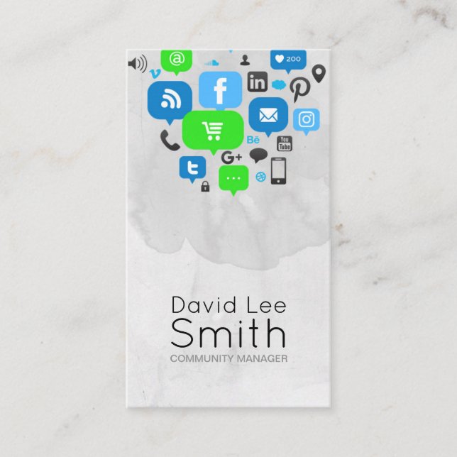 Carte De Visite Community Manager/Consultant/Moyenne Sociale (Devant)