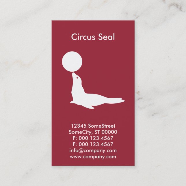 Carte De Visite compagnie de sceaux de cirque (Devant)