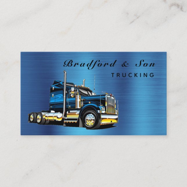 Carte De Visite Compagnie professionnelle Blue Transport Trucking  (Devant)