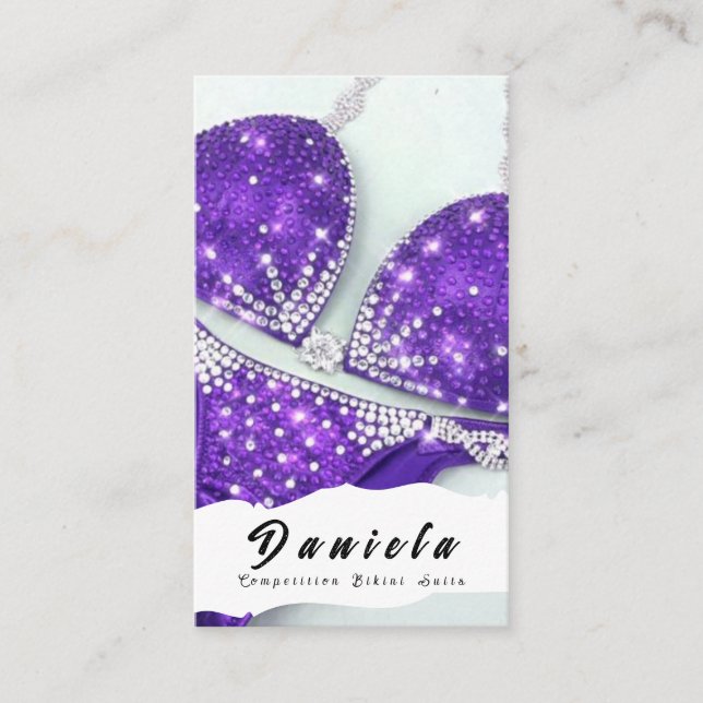 Carte De Visite Compétition de Fitness Bikini Crystal Convient aux (Devant)