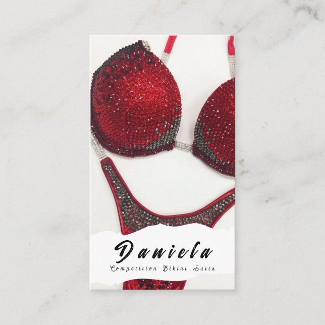 Carte De Visite Compétition de Fitness Bikini Crystal Convient aux (Devant)