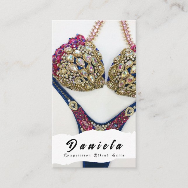 Carte De Visite Compétition de Fitness Crystal Bikini Convient aux (Devant)
