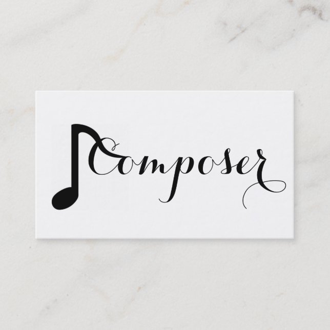 Carte De Visite Compositeur professionnel moderne Notes musicienne (Devant)