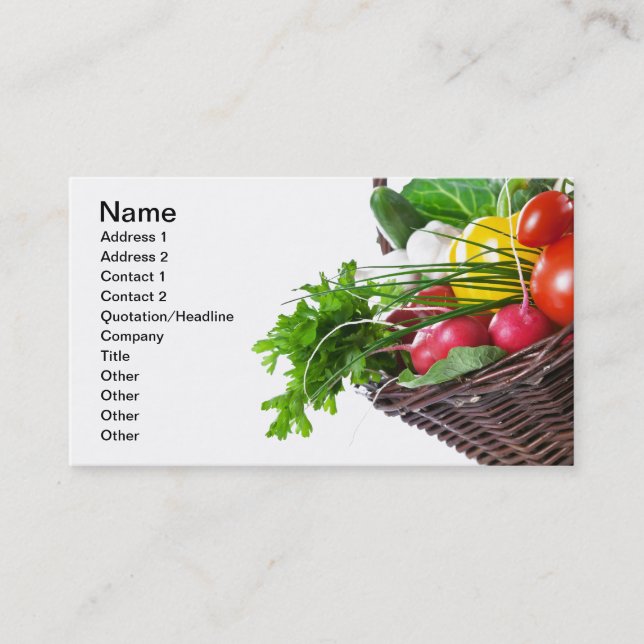 Carte De Visite Composition avec des légumes crus (Devant)