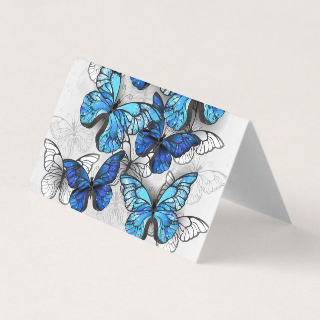 Carte De Visite Composition des White and Blue Butterflies (Devant)