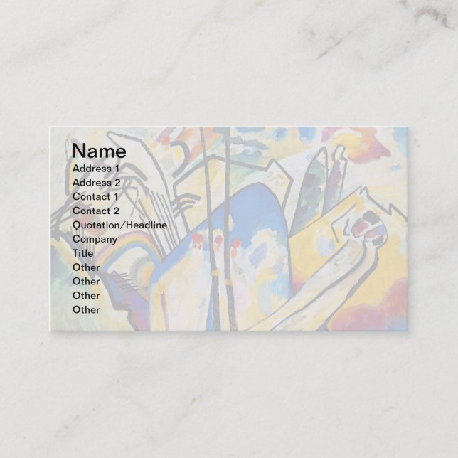 Carte De Visite Composition Quatre de Wassily Kandinsky - Art Abst (Devant)