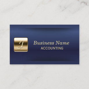 Carte De Visite Comptabilité professionnelle Marine Blue & Gold 