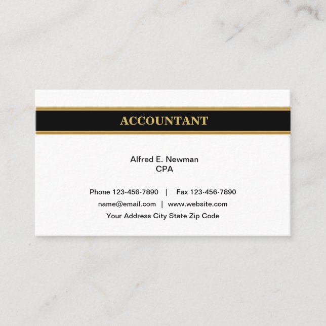 Carte De Visite Comptable agréé CPA élégant (Devant)
