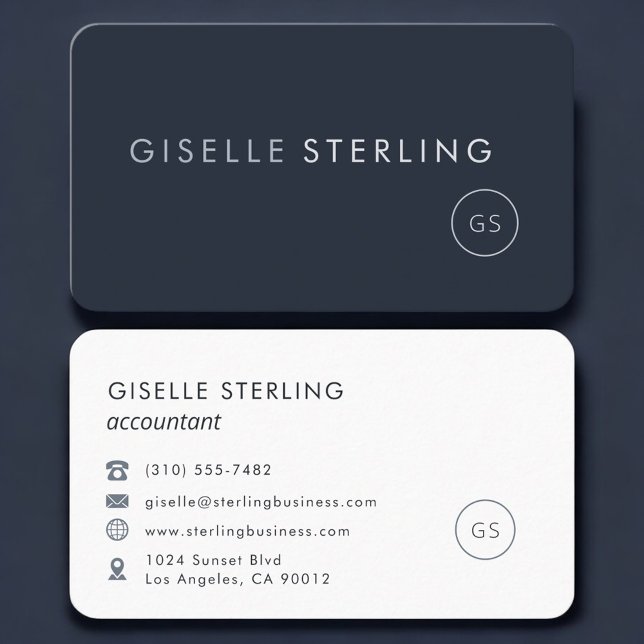 Carte De Visite Comptable Bleu Marine Professionnel (Créateur téléchargé)