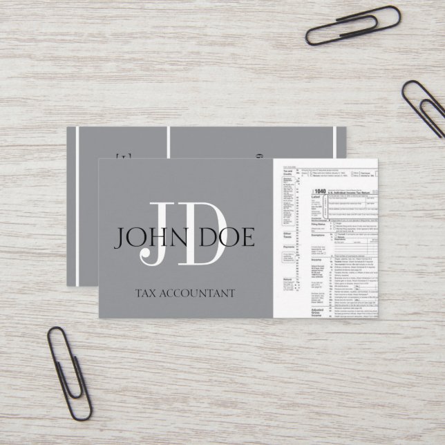 Carte De Visite Comptable comptable préparateur fiscal CPA 1040 ;  (Devant/Arrière en situation)