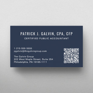 Carte de visite comptable CPA Code QR bleu