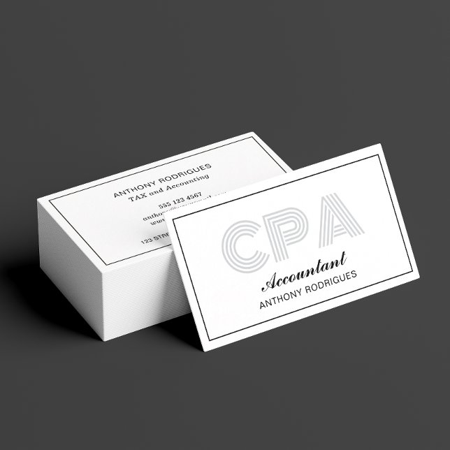 Carte de visite comptable CPA professionnel (Card shown in standard size, choose paper and corner style.)
