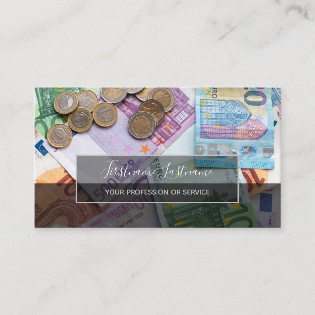 Carte De Visite Comptable fiscal et experts financiers euro monnai (Devant)